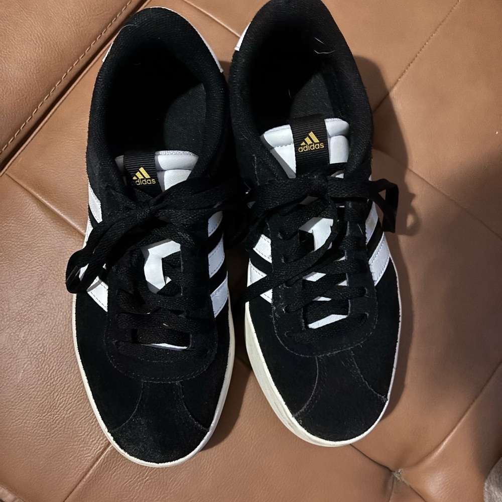 Adidas Black and White Suede Sneakers - Picture 8 of 11